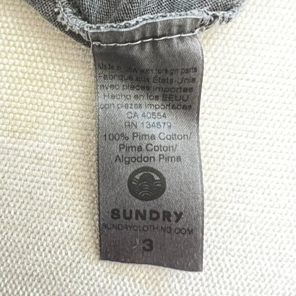 Anthro Sundry Gray V-Neck Tee Medium Whimsigoth Grunge Y2K Reformation vibe - Picture 7 of 10